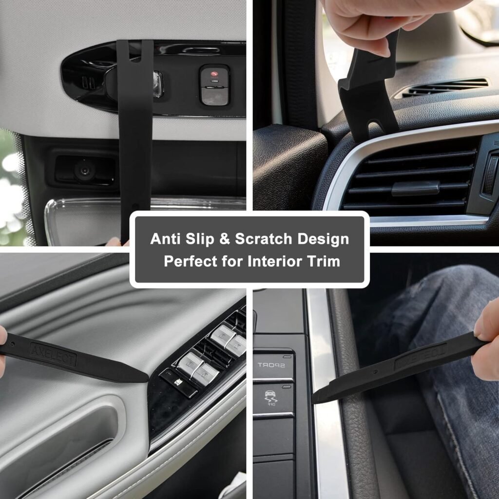 Auto Trim Removal Tool Kit,13 Pcs Car Panel Door Window Tools Kit,Auto Clip Fastener Remover Pry Tool Set Blue