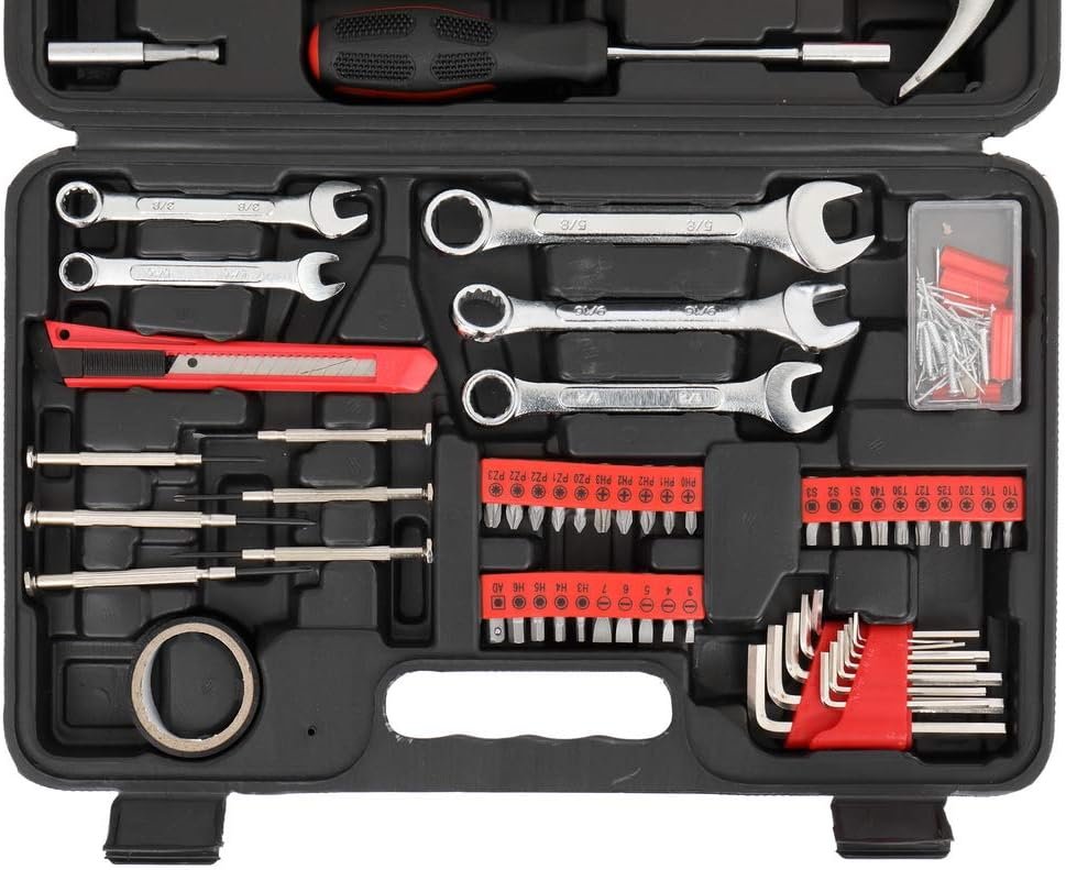 148pcs Iron Household Tool Set Red Review